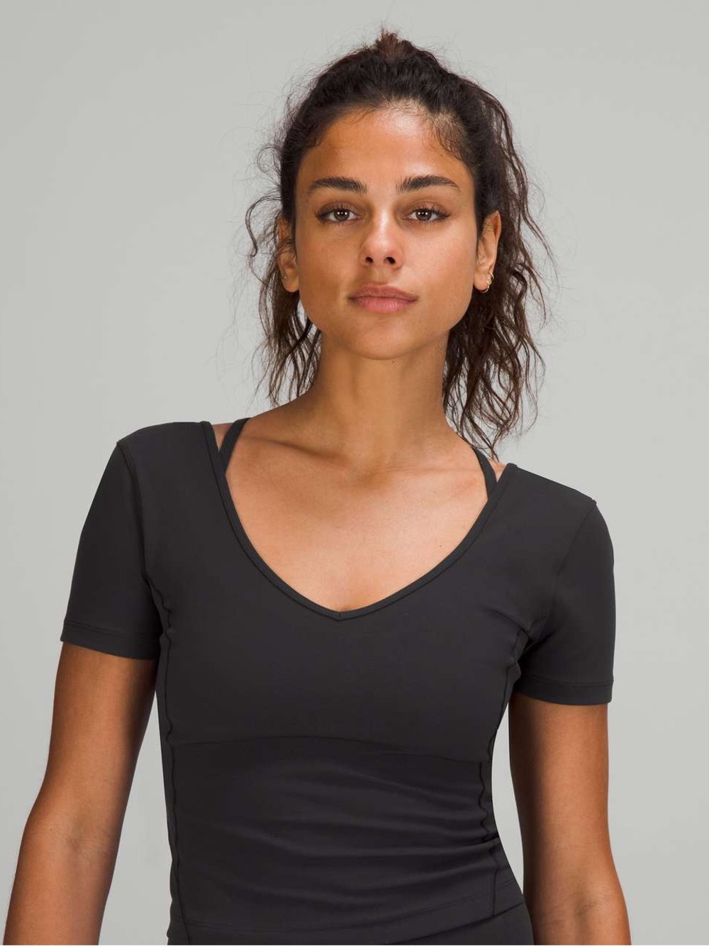 lululemon athletica Align Black Scoop Neck Cropped Tee